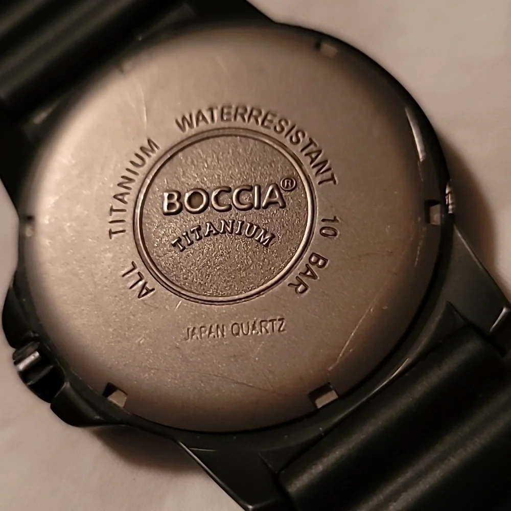 Mens Boccia id.‎ Titanium Chronograph Watch 3 Working Subdials Black & Grey